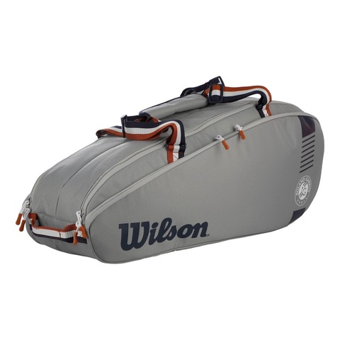 Теннисная сумка Wilson Roland Garros TEAM (серый) (6 ракеток)