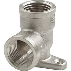 Угольник латунь никель Ду 15 (1/2") с креплением ВР VALFEX VF.751.N.012