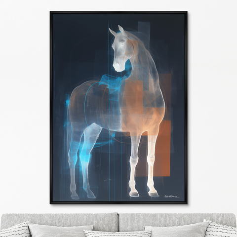 ArtNoMore - Репродукция картины на холсте Horses in a color glow, No 1, 2024г.