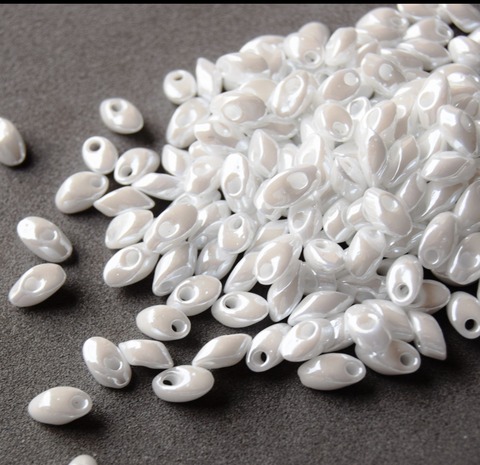 LMA-0420 Бисер-лепестки Миюки/Miyuki long Magatama White Pearl Ceylon