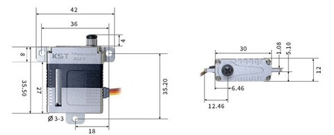 Сервопривод KST A12-S HV (13.5 кг/см, 0.08 сек/60°, 32 г)