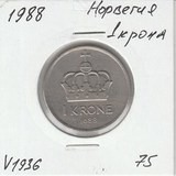 V1936 1988 Норвегия 1 крона