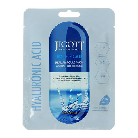 Jigott Hyaluronic Acid Real Ampoule Mask - Ампульная маска с гиалуроновой кислотой