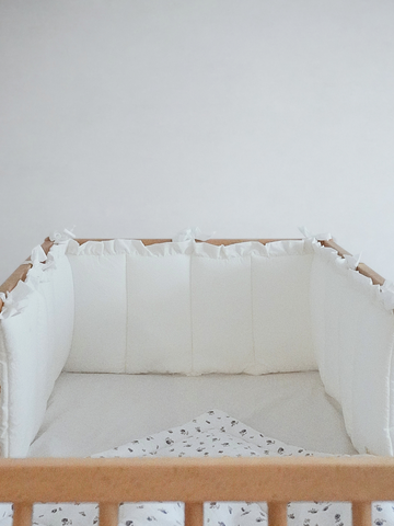 Бортик плоский с рюшами Белый Хлопок мини