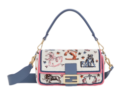 Сумка Fendi из ткани FF с вышивкой Astrology белый