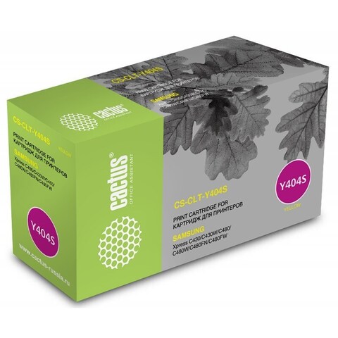 Картридж лазерный Cactus CS-CLT-Y404S CLT-Y404S желтый (1000стр.) для Samsung SL-C430, C430W, C480, C480W, C480FW