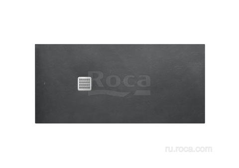 TERRAN Душевой поддон 1600X700 с сифоном и решеткой графит  Roca AP016402BC01200