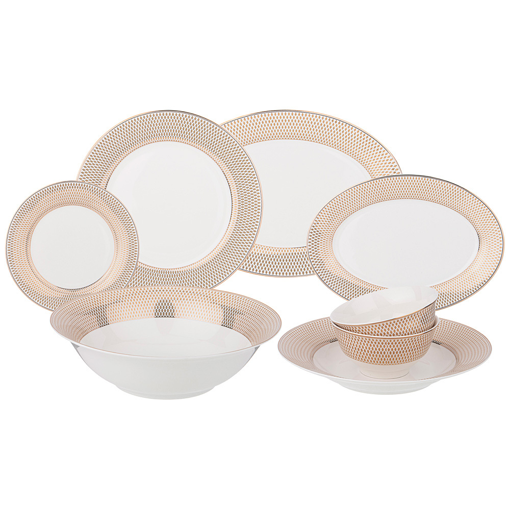 СТОЛОВЫЙ СЕРВИЗ LEFARD "RADIAL GOLD" НА 6 ПЕР. 23 ПР. (КОР=1НАБ ...