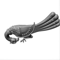 Силиконовый молд № 359 Винтажная птица большая левая