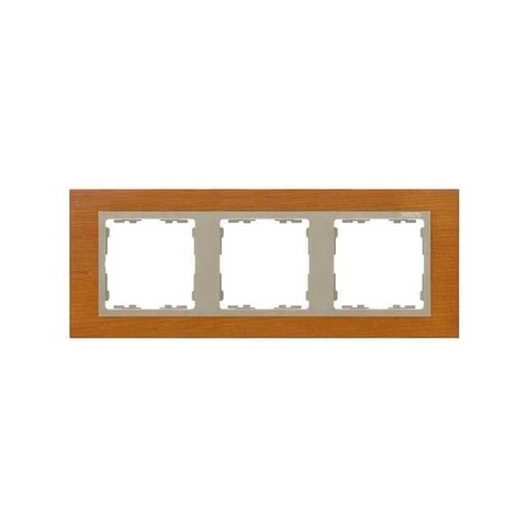 Рамка на 3 поста. Цвет Дуб / шампань. Simon 82 Nature. 82937-66