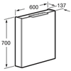 Roca OLETA 857646806 зеркальный шкаф правый 600 мм, 600х137х700 мм, белый глянец (Новый артикул)