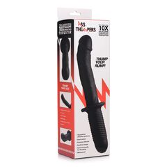 Черный вибратор The Large Realistic 10X Silicone Vibrator with Handle