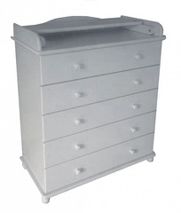 БИ 112 Комод с откидным пелен. столиком и 5-тью ящиками (слоновая кость)