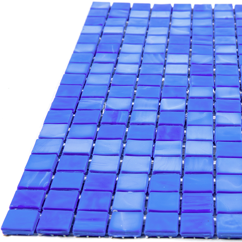N69 Мозаика одноцветная чип 15 стекло Alma Mono Color синий квадрат глянцевый