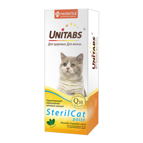 Паста Unitabs SterilCat для кастрированных котов и стерилизованных кошек, 120 мл