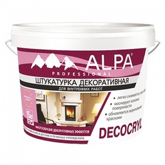 Декоративная штукатурка Alpa Decocryl для внутренних работ 15 кг