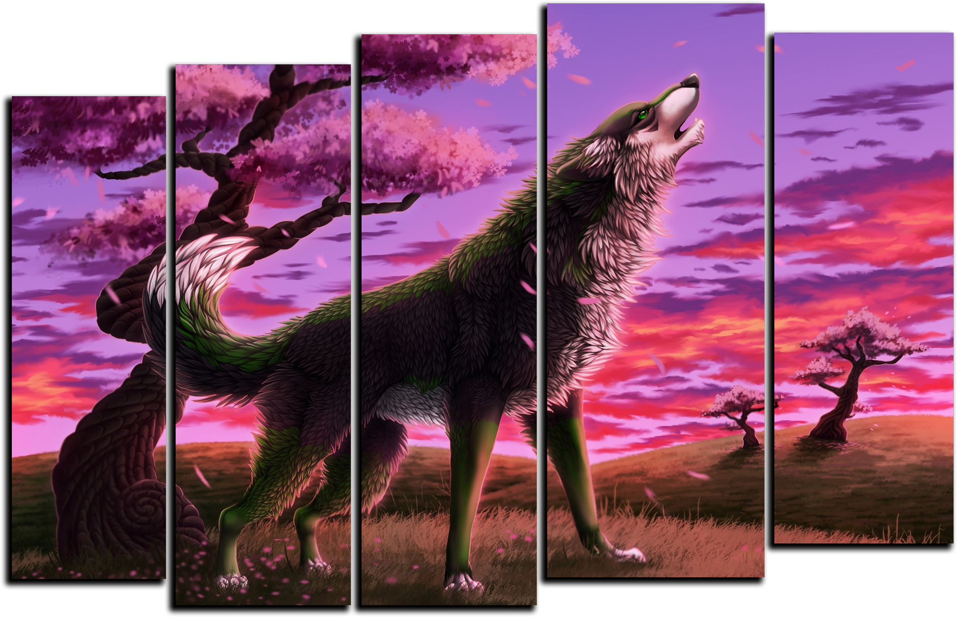 Животные Модульная картина "Волк на закате" М384.png