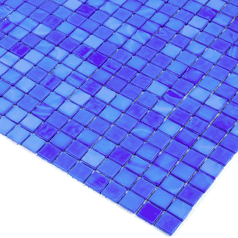 N69 Мозаика одноцветная чип 15 стекло Alma Mono Color синий квадрат глянцевый