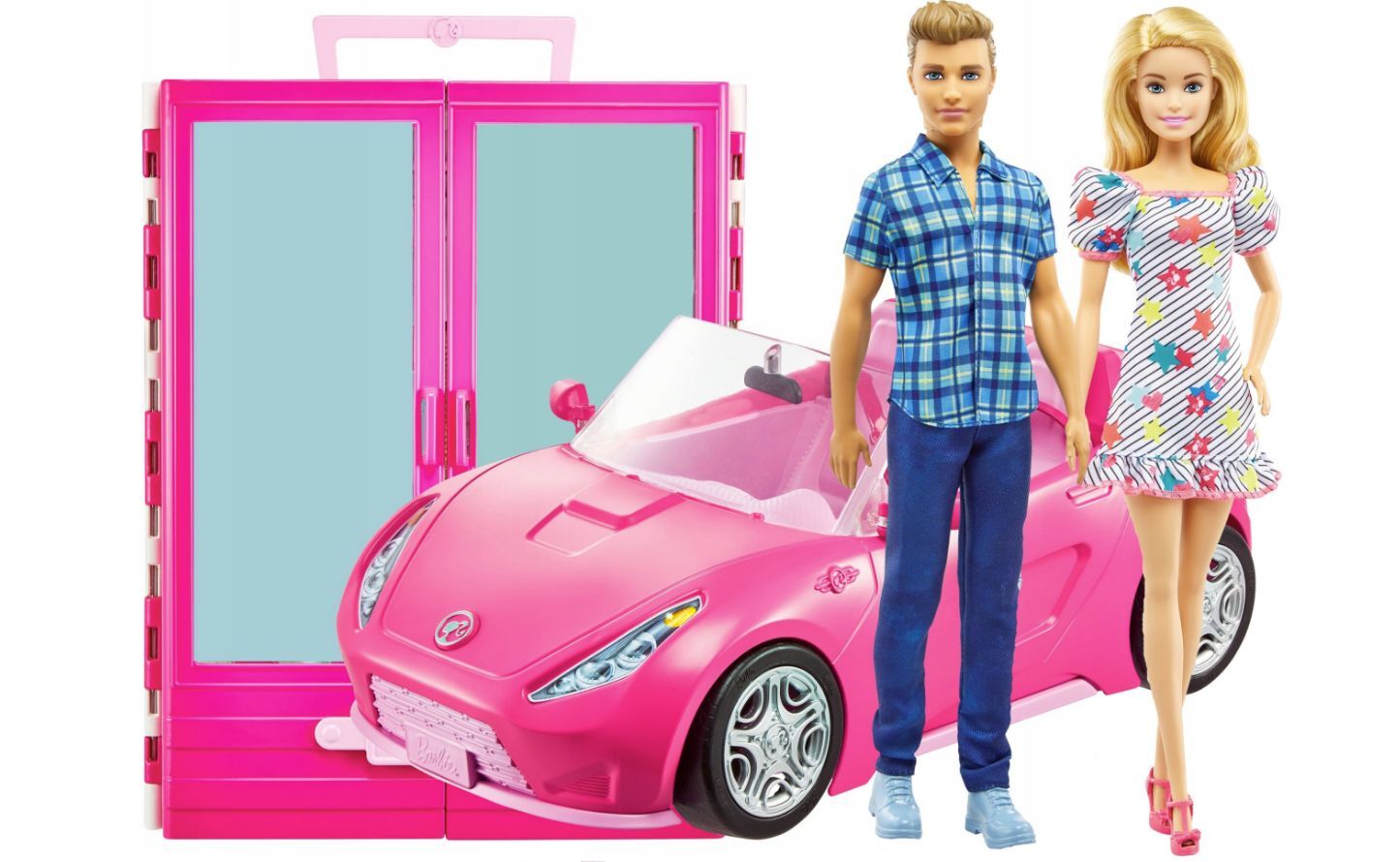 Кукла Mattel Barbie и Кен, с гардеробом и розовым кабриолетом, GVK05 купить  в Москве | Доставка по России.