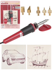 НАБОР ДЛЯ ВЫЖИГАНИЯ ПО ДЕРЕВУ 2 плашки 15х15 см (в блистере). ТРАНСПОРТ