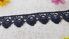 Кружево плетеное, ш. 3 см, тёмно-синий
