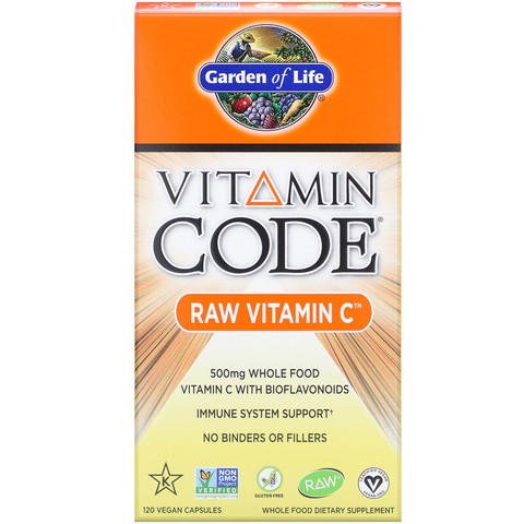 Garden of Life, Vitamin Code, витамин C RAW, 500 мг, 120 веганских капсул