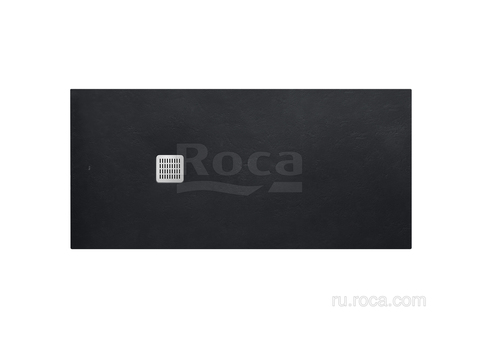 TERRAN Душевой поддон 1600X700 с сифоном и решеткой черный  Roca AP016402BC01400
