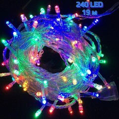 Светодиодная гирлянда-нить, 240 LED, 19 м, разноцветная