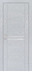 Дверь PSM-4 / Цвет Дуб скай серый / белоснежный лакобель / Двери PROFILO PORTE