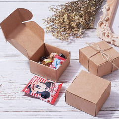 Коробочка 6х6х3,5 см. подарочная из натурального крафта сборная