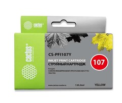 Картридж струйный Cactus CS-PFI107Y PFI-107Y желтый (130мл) для Canon IP iPF670/iPF680/iPF685/iPF770/iPF780/iPF785/