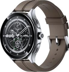 Умные часы Xiaomi Xiaomi Watch 2 Pro, Bluetooth® Silver Case with Brown Leather Strap