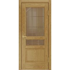 Купить Межкомнатная дверь шпон Luxor Атлантис 2 дуб натуральный остеклённая