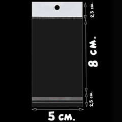 Пакеты 5х8+5 см с белым подвесом и клеевым клапаном упаковочные