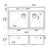 Omoikiri 4997048 Мойка Akisame 86-2-LG Side нерж. сталь/золото
