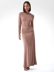 Платье вечернее праздничное длинное с драпировкой