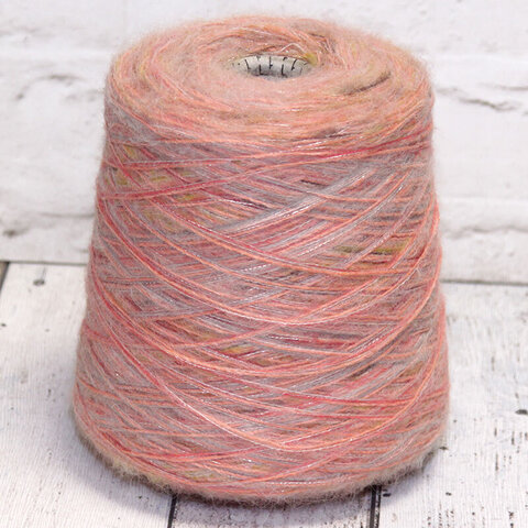 Смотка с бэби альпакой и кидмохером 285 розовый секционный