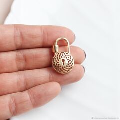 УЦЕНКА!!! Замок карабин в виде замочка 27*16 мм, позолота У114