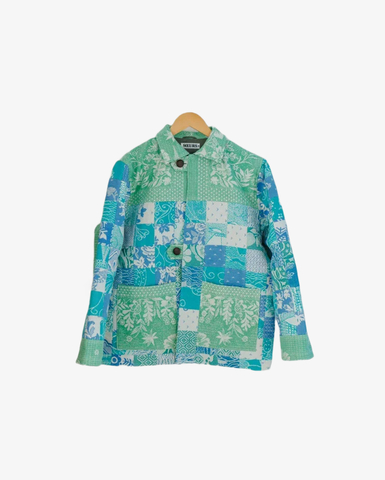 Куртка Soeurs в клетку сине-зеленая