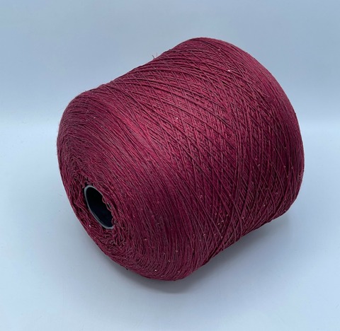 Бобинная пряжа, Merino Pailletes, 450м, 80% Меринос, 20% Полиэстер(пайетка), Бордо+пайетка. 39454