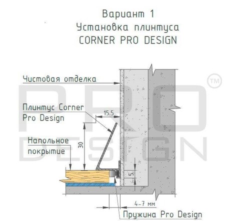 Плинтус Corner 570. Анодированный шампань