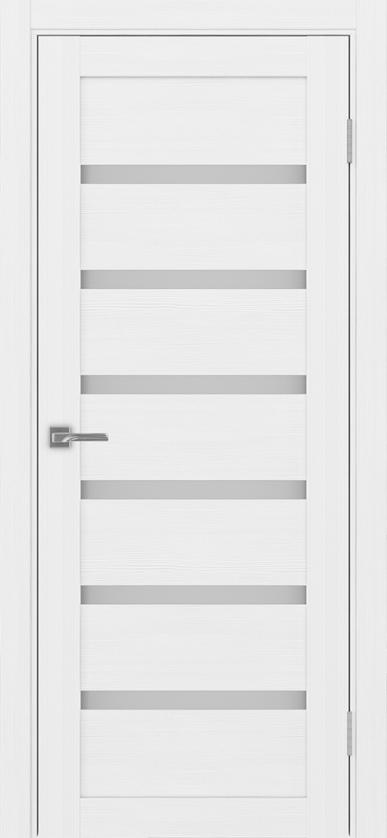 Дверь межкомнатная Оптима Порте Турин 507.12, цвет белый лед, экошпон, стекло мателюкс