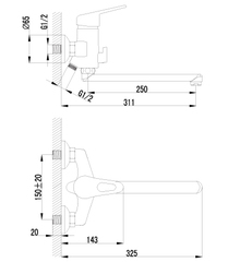 Смеситель универсальный LEMARK LUNA – LM4112C
