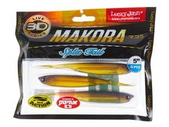 Виброхвост LJ 3D Series Makora Split Tail 5.0in (12,7 см), цвет 004, 4 шт.