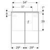 Зеркальный шкаф Geberit Option Plus с подсветкой, две двери: B=60см, H=70см, T=17.2см, Тип штекера=CEE 7/16, с зеркальным покрытием снаружи, с зеркальным покрытием внутри и снаружи