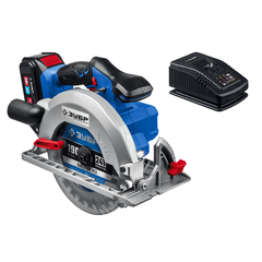 ЗУБР Т7, 20 В, d190 мм, 1 АКБ (4 А·ч), бесщеточная пила циркулярная, Профессионал (CPB-190-41)