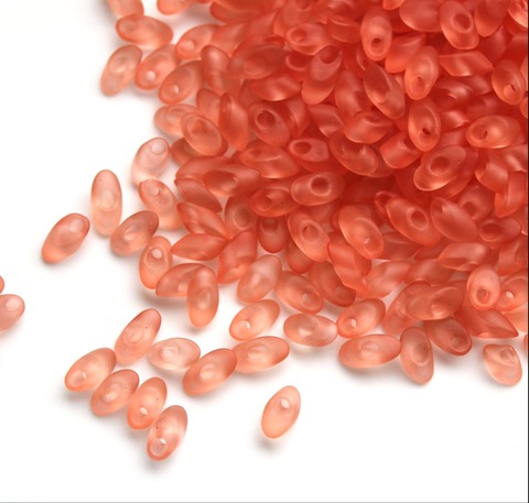 LMA-2103F Бисер-лепестки Миюки/Miyuki long Magatama Matted Transparent Peach
