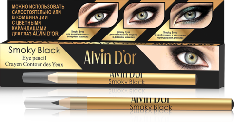 Alvin D`or P-18 Карандаш для глаз  Smoky Black 1,1г (в коробочке)