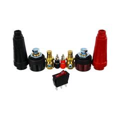 Комплект деталей DDE DPW200 (разъемы сварочных проводов+выключатель+зажимы) п.13-18 (12036038)