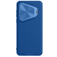 Чехол синего цвета от Nillkin с металлической откидной крышкой для камеры на Huawei Pura 70, серия CamShield Prop Case